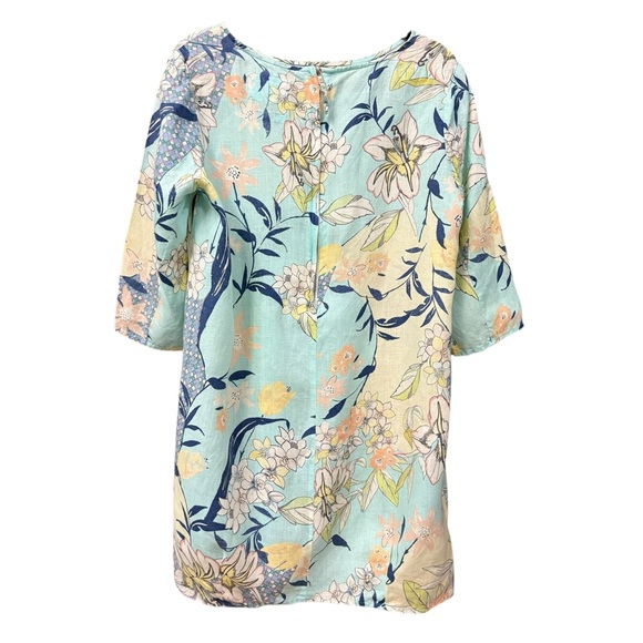 Malvin I Love Linen Floral Wedding Guest Shift Dress Short Size XL Resort Summer - Picture 6 of 11